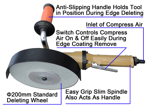 Extraordinary Slim Handle of Pneumatic Power IG-ED-HT-B Low-E Glass Coat Edge Deleting Handheld Tool